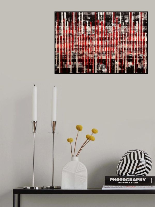 Bold Red and Black Vertical Lines
