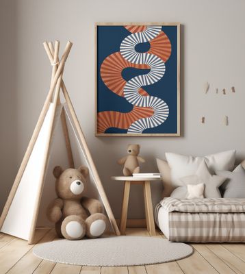 Winding Pattern In Retro Colors