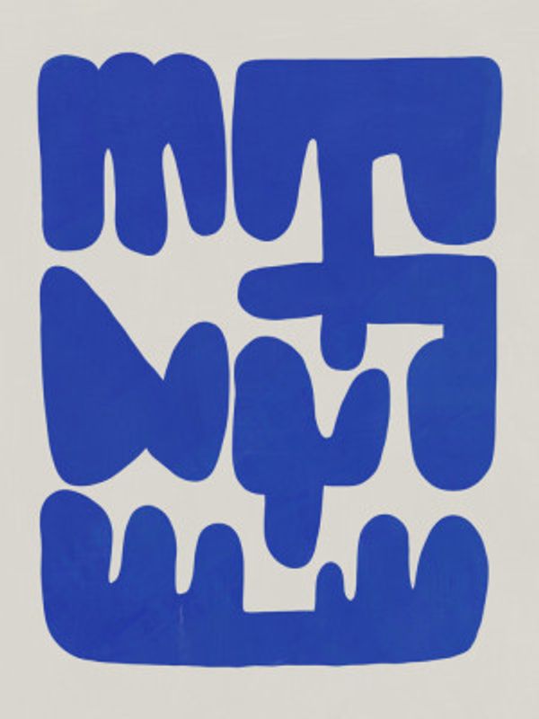 Irregular shape arrangement in blue 02