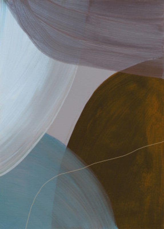 Overlapping Curves In Muted Tones