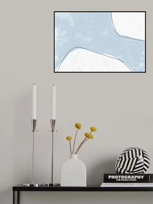 Blue And White Tones With Fluid Lines