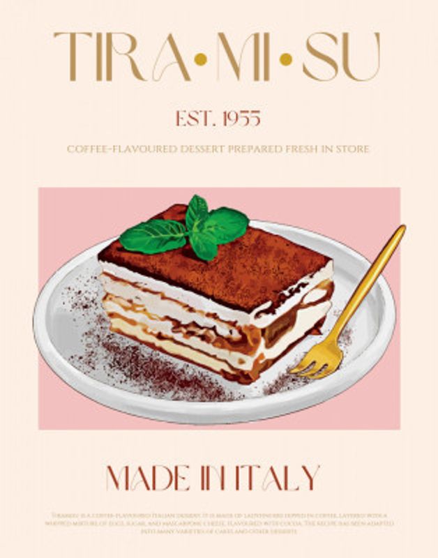 Classic Italian Tiramisu Print