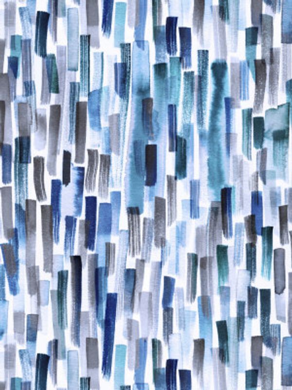 Watercolor Brushstrokes Indigo Blue