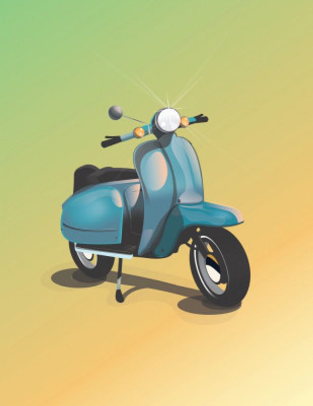 Vintage Blue Scooter