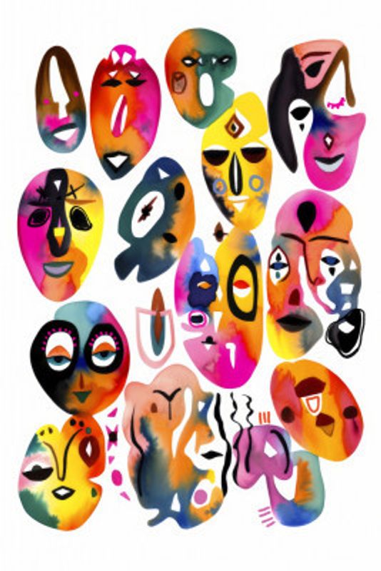 Vivid Faces Collage