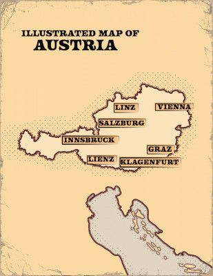 Illustrated Map Of Austria