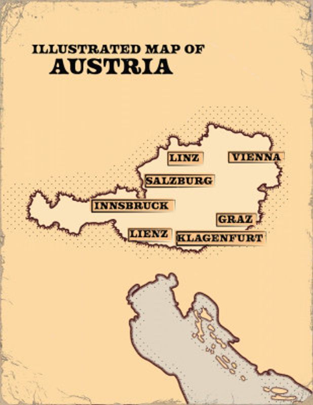 Illustrated Map Of Austria