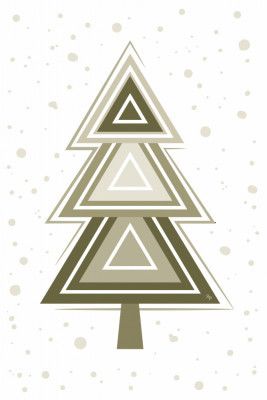 Geometric Pattern Beige Tree
