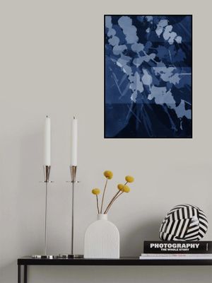 Abstract Botanical In Blue. Blossom.