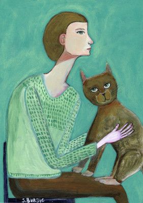 Woman with cat