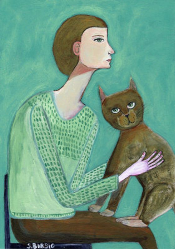 Woman with cat