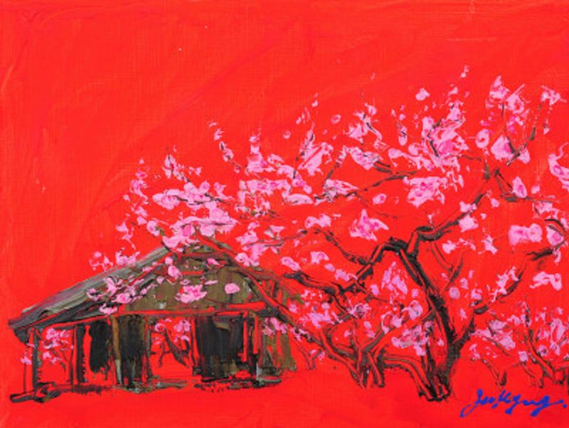 peach blossom oil on canvas