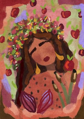 Woman and apples