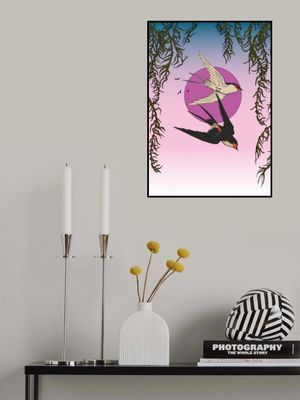 Two Swallows In Flight