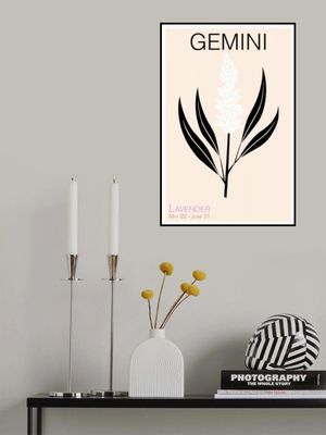 Gemini Black And White Lavender Illustration