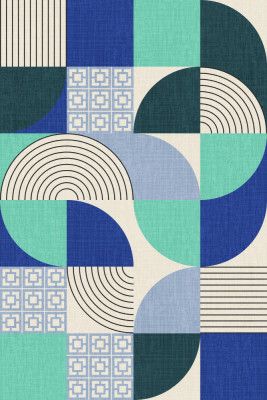 Palm Springs Desert Shapes Ocean Blue