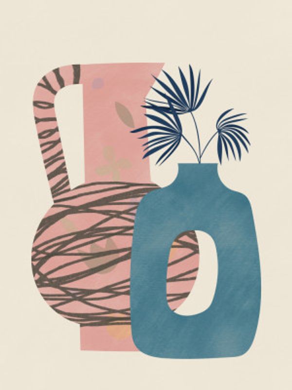 Still Life With Blue and Pink Vase