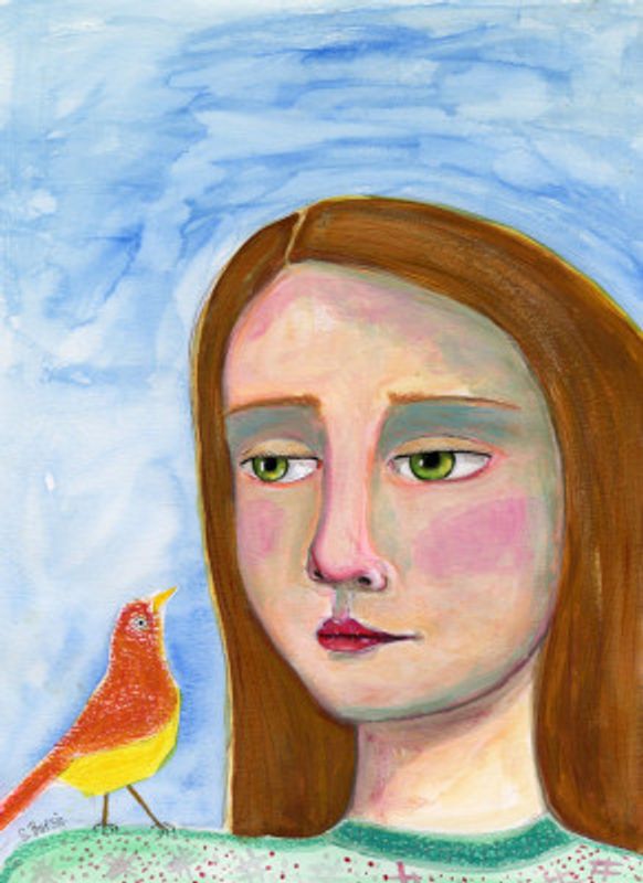 Lady With little Bird