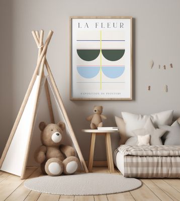 La Fleur Geometric Flowers Poster Set 5