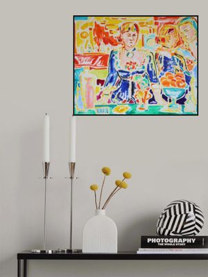 Double Self Portrait with my Mother, after Édouard Manet Un bar aux Folies Bergère, Tamara Jare, oil on canvas, 2023