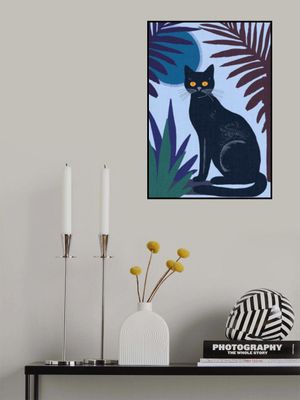 Black Cat with Yellow Eyes