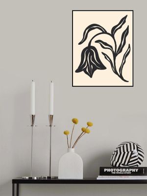 Stylized Black Tulip  And Leaves