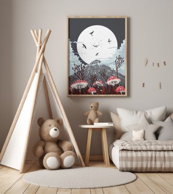 Volcano Swallows Mushrooms