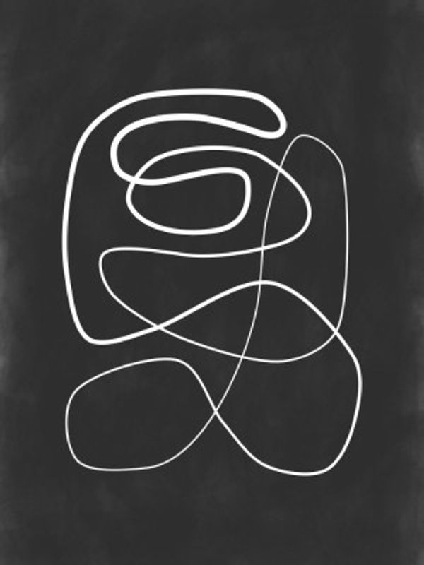 Fluid White Lines On A Dark Background