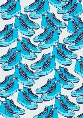 Blue Sneakers Pattern