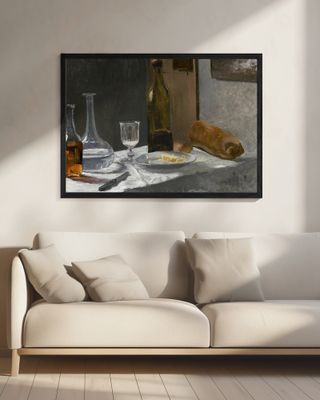 Still Life With Bottle, Carafe, Bread, and Wine (1862–1863) By Claude Monet