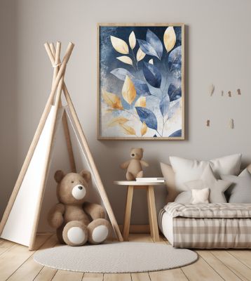 Abstract Leaves in Blue 3