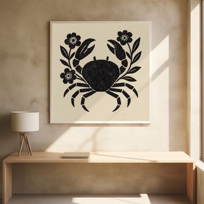 Crab and flowers no 02