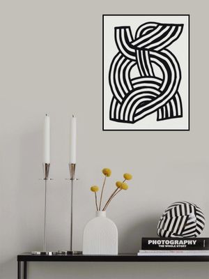 Mid Century Modern Abstract line Art Painting