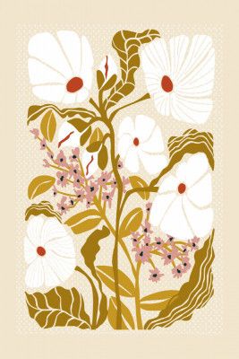 Klimt Flowers Earthy Colors