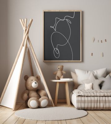 White Squiggle On A Dark Background