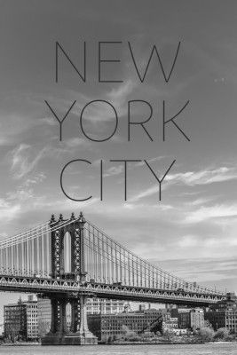NYC Manhattan Bridge | Text &amp; Skyline