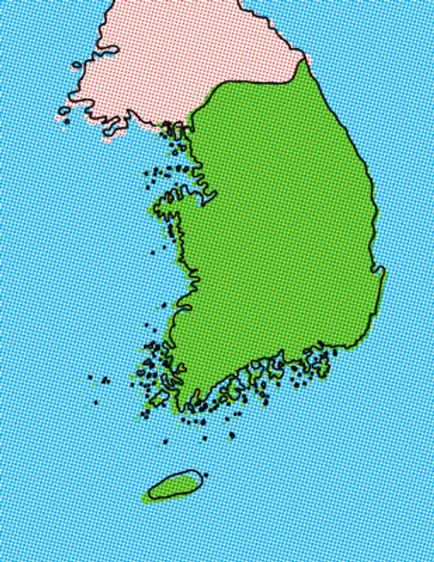 South Korea Pop Art Map
