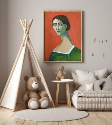 Vintage woman in green