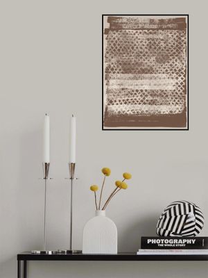 Neutral Pattern. White monotype texture on brown.