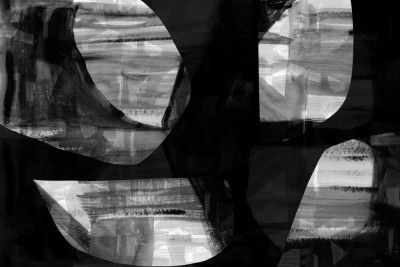 Abstract Black Night Shapes 3