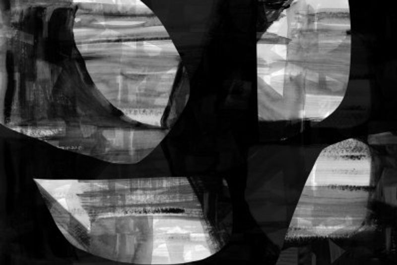 Abstract Black Night Shapes 3