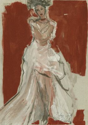 Stylish Woman in a Flowing White Dress