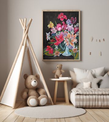 "Botanical 1" still life floral by Renee Machan