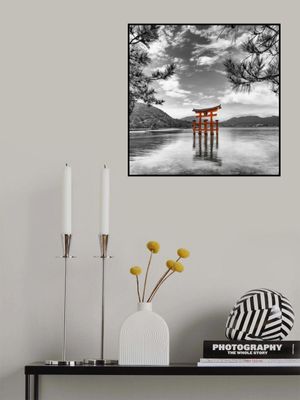 Vermilion torii of the Itsukushima Shrine on Miyajima - colorkey