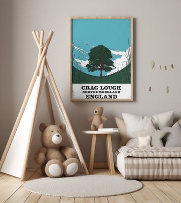 Grag Lough Northumberland England Travel Poster