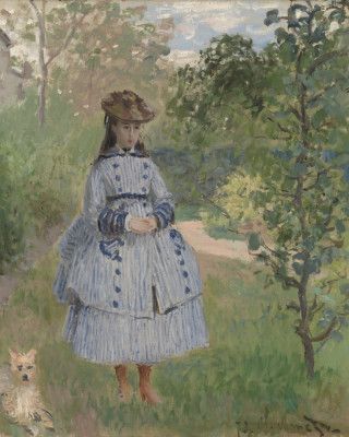 Girl With Dog By Claude Monet