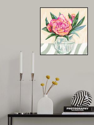 Peony in Glass Vase