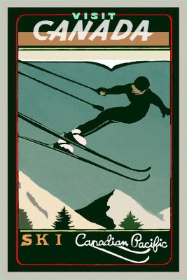 Winter Tourism: Vintage Ski Canada Poster
