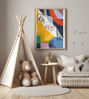 Vibrant Composition Of Geometric Shapes