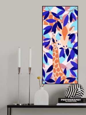 Giraffes baby and mom